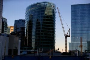 BOSTON, MASSACHUSETTS - MAY 13: A view of high rise apartment and office buildings in the Seaport neighborhood on May 13, 2020 in Boston, Massachusetts. There have been over 11,000 confirmed coronavirus (COVID-19) cases reported in Boston. A stay at home order was put into effect by Governor Charlie Baker on March 24 and Phase 1 of reopening the state is expected to begin May 18. (Photo by Maddie Meyer/Getty Images)