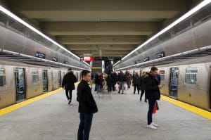 New York City’s Second Avenue subway line was initially supposed to run the length of Manhattan. Because of funding shortfalls, construction stopped at 96 street — serving some of Manhattan’s richest neighborhoods but excluding its poorest. A 125th street extension is in the works, but moving slowly. Photo Credit: Charley Lhasa “Opening day, 96 street station, second avenue subway” 2017.