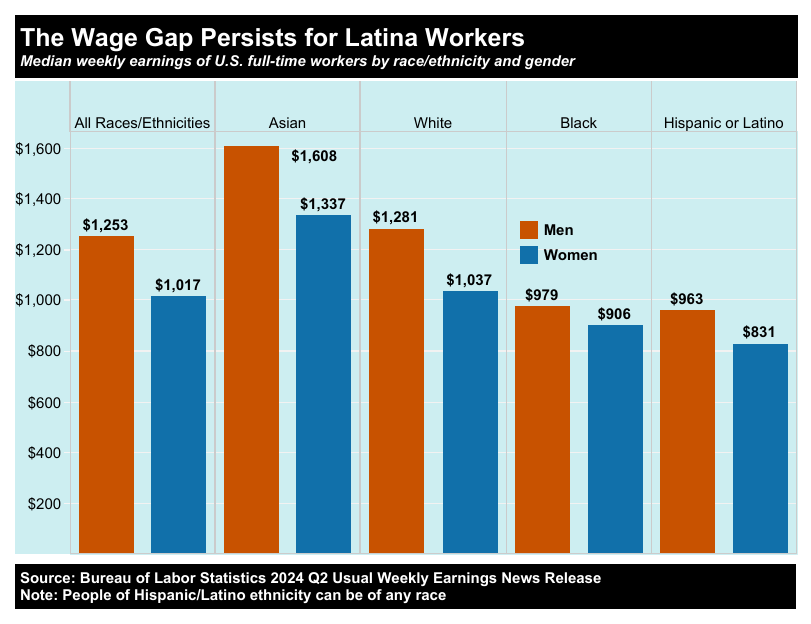 A chart comparing earnings across race and gender.