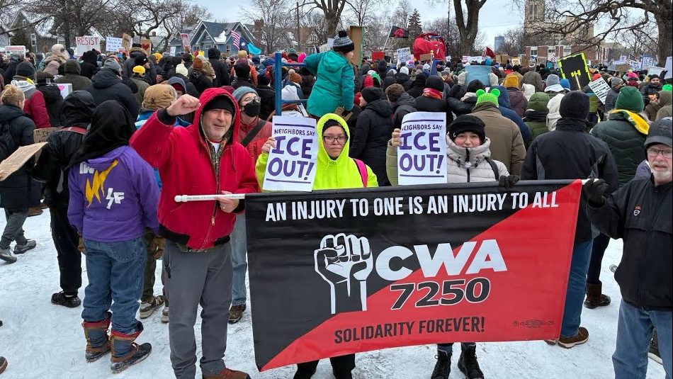 Kieran Knutson and fellow CWA 7250 members