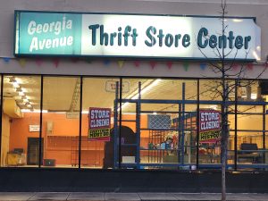 A mostly empty thrift store